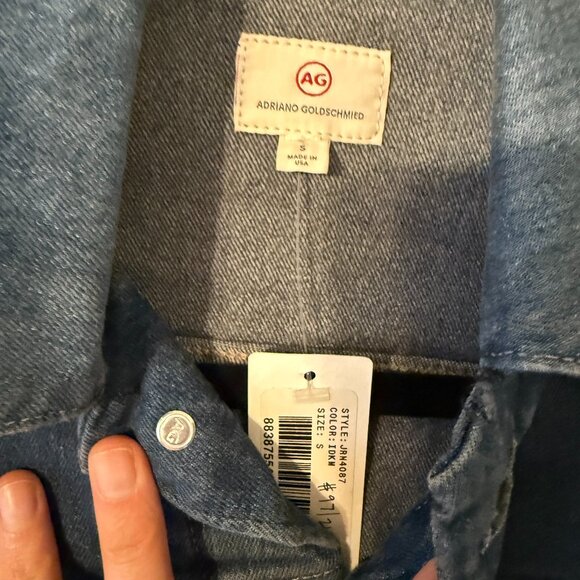 AG Adriano Goldschmied Denim Robyn Jacket Small Alliance Blue Stretch. New with - Picture 9 of 13